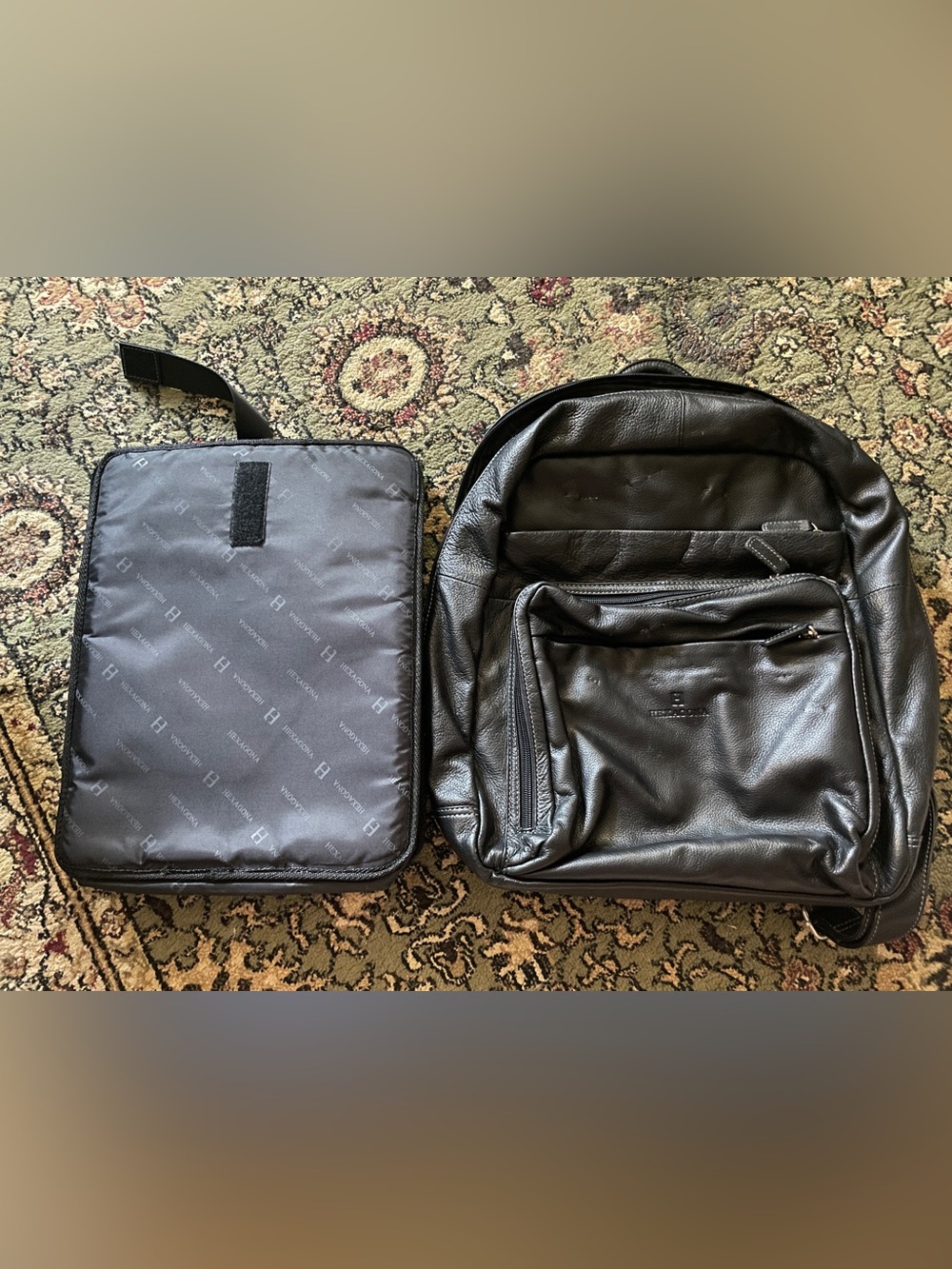 Hexagona Paris Leather Travel Backback - Picture 4 of 14